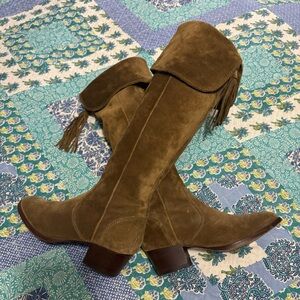Vintage Y2K FRYE Suede knee high boots with tassel 7.5